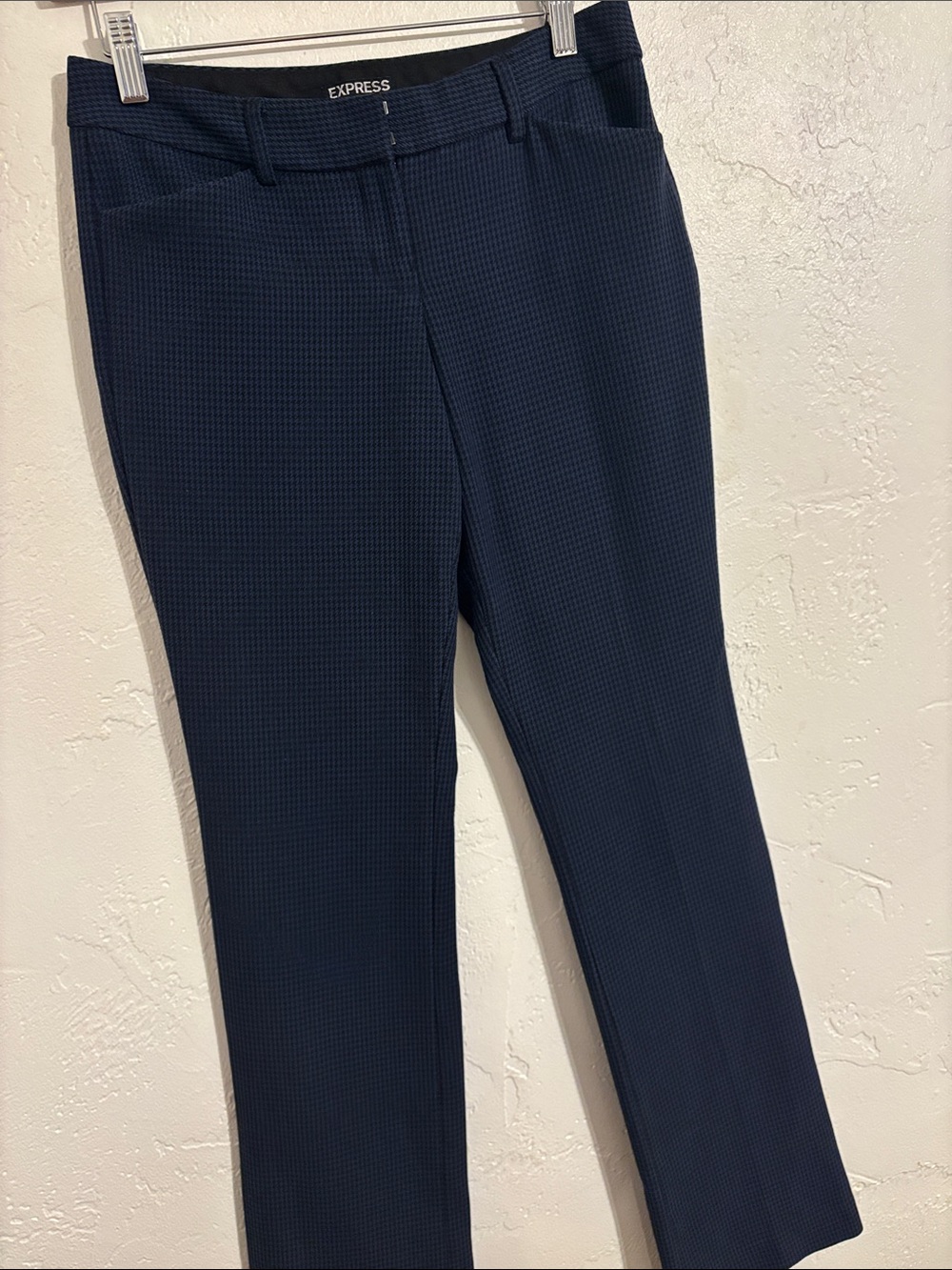 Express Editor Navy, Black Mini Houndstooth Pants Trousers